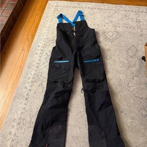 Women's Black and Blue Ski Bib Pants